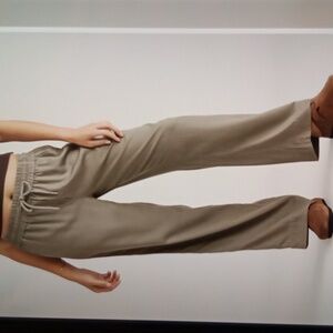 Quince Vintage Wash Tencell Wide Leg Pants Olive Office Travel Womens Medium